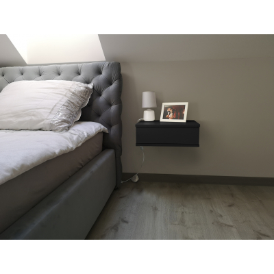 Szafka nocna wisząca clik-on czarny mat